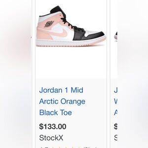 Jordan 1 Mid Arctic Orange Black Toe Men’s Size 7.5; Women’s Size 9